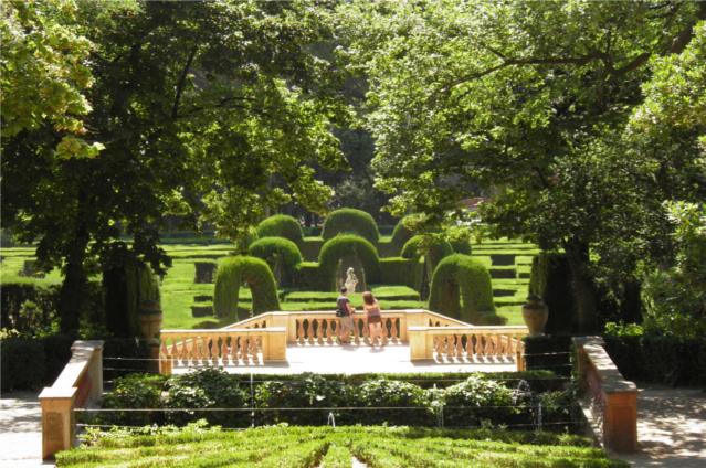 A view of the hedge maze for which the park is named