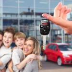 family renting a car