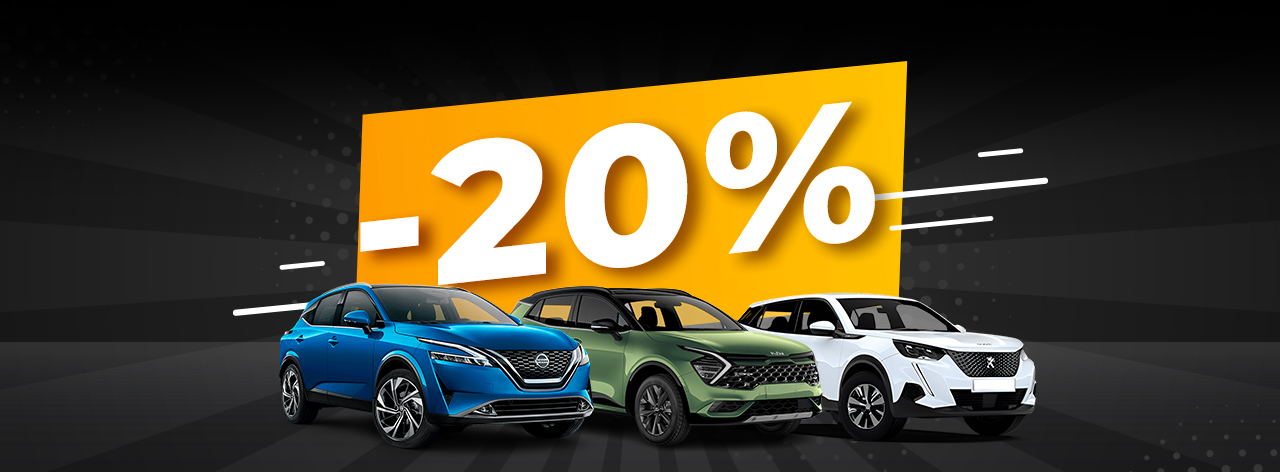 Rental car sale - Up to 20% off