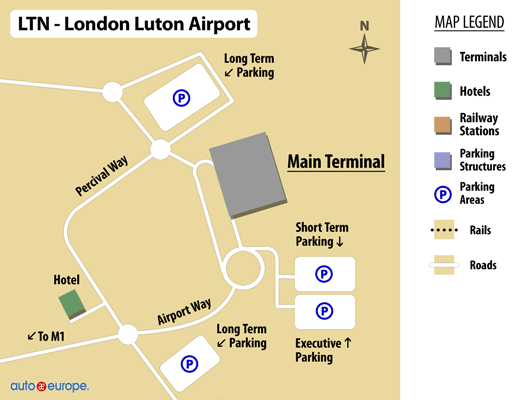 Luton Airport Map