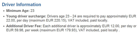 Under 25 Car Rental in Germany