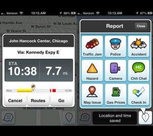 Waze GPS App Screenshot