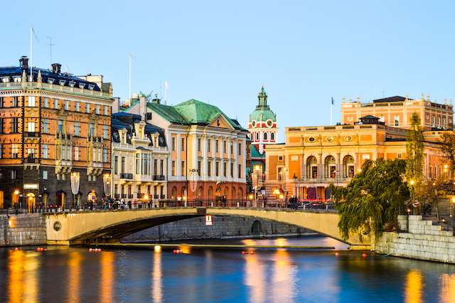 Bridge Across River in Stockholm, Sweden